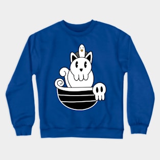 Pirate Skull Cat Rides Ship Crewneck Sweatshirt